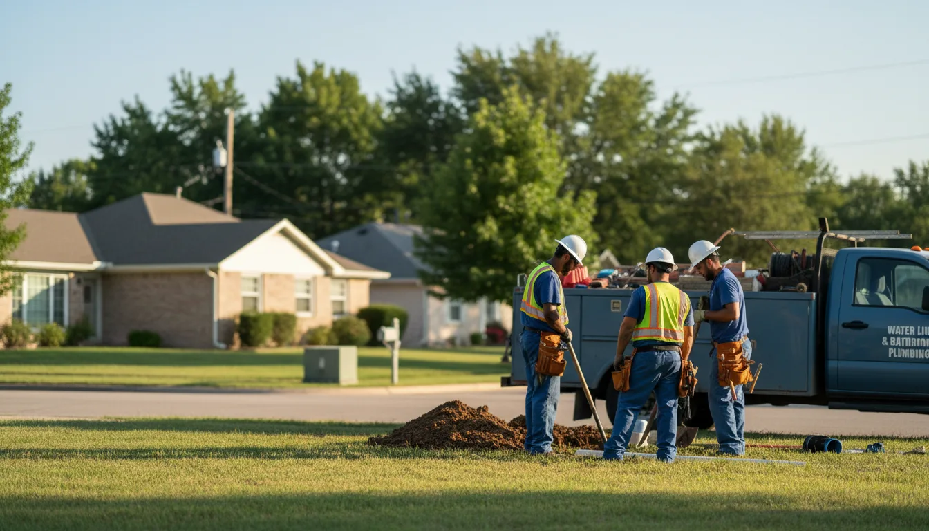 Residential water line and bathroom plumbing service in Anabel, MO